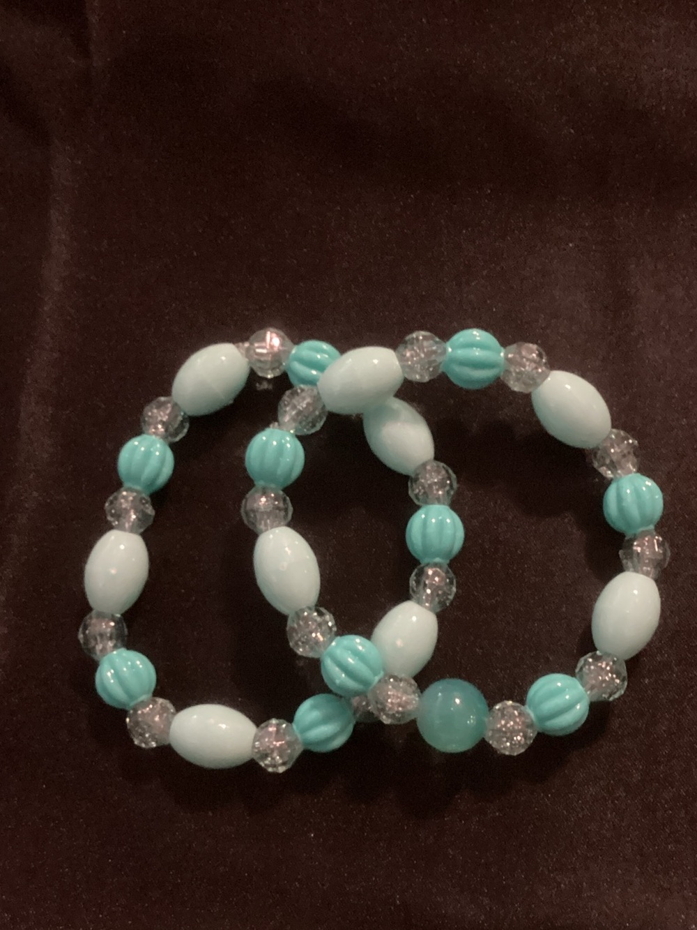 Turquoise & White Beaded Stretch Bracelet Set - Women Jewelry